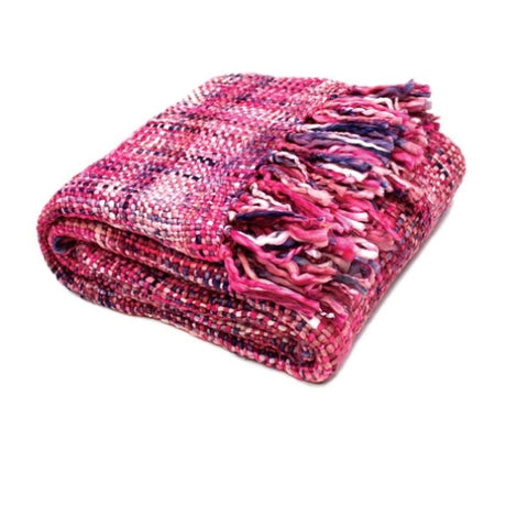 Rans Oslo Knitted Weave Throw 127x152cm - Barbie Doll V442-RAN-THROW-OSLOBARBIEDOLL-PINK-RE