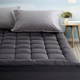 Giselle Bedding Bamboo Charcoal Filling Pillowtop Topper 1000GSM 5cm Thick Pillowtop Pad for Back TOPPER-CHAR-D