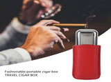 Cigar Case Holder Portable Leather 2 Holder Cigar Case with Stainless Steel Tube for Outdoor Travel V1294-YM0703-3117230048511