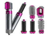 5-in-1 Hair Dryer Curler Straightener Blow Dryer Brush Pink V1263-JX-5609