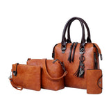 Purses For Women Fashion Upgrade Wallet Tote Bag Shoulder Bag Top Handle Satchel Purse Set 4pcs V1192-AZ-W-29685