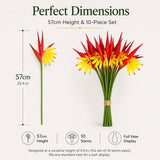 10Pcs Bird of Paradise Artificial Plant, 22 inch Hawaiian Tropical Flowers Faux Flowers Bouquet for V1192-AZ-W-17333
