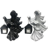 Resin Ghost with Lantern Resin Ghost Hell Messenger Statue Halloween Sculpture Garden Yard V1294-YM0716-10350917