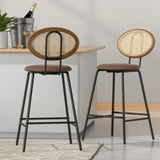 Artiss 4x Bar Stools PU Leather Stools Brown BA-B-ML-8783-BRX4