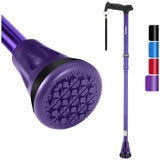 Adjustable Purple Walking Stick with Folding Design and Shock Absorbing Tip V178-69053