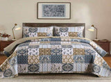 Retro Charm Queen Bedspread Set with Bold Checkered Design V745-MAC080631Q13U