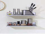 8.6" x 24" Stainless Steel Shelf, Wall Mounted Floating Shelving with Backsplash, 44 lbs Load V952-BGSCTTLL86242HBE0V0