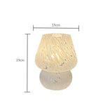 Vintage Speckled All Glass Mushroom Table Lamp - Bedside Soft Ambient Night Light, AU Plug with 3 V888-ELOSUNG55166-14
