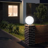 40cm Diameter Solar Globe Post Lights Lamp Post Light Fixture Modern Pillar Outside Lighting Auto V1107-124-76683-WHT-40CM
