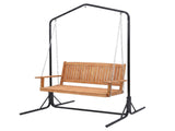 Gardeon Wooden 2-Seater Outdoor Swing Chair with Black Stand Hanging Chair Patio Furniture ODF-B-SWING-U-TK