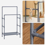 SONGMICS Metal Clothes Rack with 2 Rails Grey V227-8498101001080