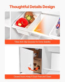 VEVOR 4-Tier Kids Toy Storage and Bookshelf with 8 Flexible Plastic Bins White V952-JJZHKFSWJSNXCEC1P001V0