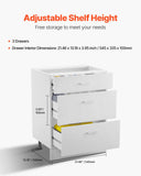 White Shaker Base Cabinet with 3 Drawers, 60 cm Unassembled Drawer Base Cabinet, 60 W x 48 D x 82 H V952-CJDJCJDJ3CW6PZGL7V0