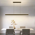 Modern Minimalist Trapezoid Pendant Light Adjustable LED Bar Light Black V255-L-18898-B