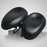 Noseless Saddle Cushion Ergonomic Soft Double Pad Wide Cycling Seat for Men Women Black, for V1189-LC-QP-00587
