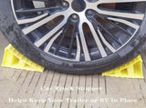 4 Pack Wheel Chocks, Non Slip Base, Tire ChocksHeavy Duty Safety Wheel Chocks for RV, Trailer - Car V1259-DP01-A-3872