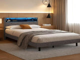 Artiss Bed Frame King Single Size LED Mattress Base Platform with Storage Shelf Hidden Storage Box BFRAME-F-MIDNIGHT-KS-BK-ABC