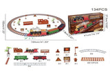 134/190Pcs Classic Christmas Train Set Mini Train Toy Set with with Headlight Smoke Realistic Sounds V1294-YM0523-10320482