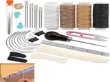 33 Pcs Bookbinding Kit, Bookbinding Tools for Beginners, Leather Craft Kit with Bone Folder Waxed V1237-ZY-917-050