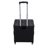Collapsible Utility Rolling Crate Swivel Casters PP Strong with Telescopic Handle Lid Storage V1294-YM0901-3117230195711