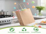 72x Kraft Paper Gift Bags Shopping Carry Craft Brown Bag w/ Handles Bulk V563-KB2722-3-1BOX