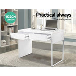 Artiss Computer Desk Drawer White DESK-2-DRAWER-WH