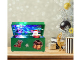 Christmas Style Music Box Beautiful Plastic Creative Santa Claus Decor LED Music Box for Party-Green V1263-JX-752