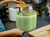 Rotating Cutter Storage Rack with Chopsticks Stand Green Plastic V1369-AZ3-W-18313