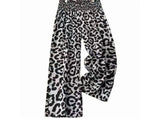 Women'S Print Wide Leg Pants Elastic Waist Casual Loose Fit Trousers Fashion Lounge Yellow V1192-AZ-W-20734