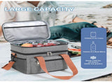 Grey Waterproof Insulated Lunch Bag - Leakproof Thermal Cooler for Food and Drinks V888-ELOSUNG12659