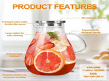 Insulated Tumbler Travel Mug Drinkware Clear High Borosilicate Glass Lidded Water Pitcher Carafe 1 V1366-AZ2-W-21222