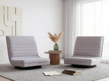 Artiss 2 Swivel Floor Chair 360 Adjustable Foldable Lounge Seat Floor Sofa Chair Grey FLOOR-SBL-03LIN-GYX2