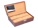 Jewelry Storage Box Double Layer PU Leather Necklace Watches Organizer Container with Key V1294-YM0901-3117210140711