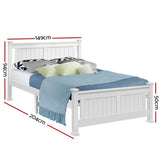 Artiss Bed Frame Double Size Wooden White RIO WBED-D-004D-137-AB