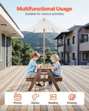 Picnic Table Wooden Tables and Bench Set Umbrella Garden Indoor Outdoor V952-2DFZ29FTKZDMPDRJRV0
