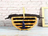 Handmade Bamboo Bag Women Handbag Hollow Tote Beach Bag with Tassel Decor for Travel V1294-YM0901-3117200086911
