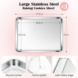 Stainless Steel Toaster Oven Trays, 2 Pack Small Non Toxic Baking Cookie Sheets for Cake Baking, V1189-LC-RY-00061