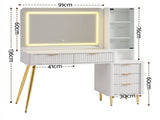 Artiss Dressing Table LED Vanity Desk Charging Station White FURNI-L-DRESS10-WH-AB