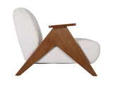 Artiss Armchair Accent Chair Sturdy Upholstered Solid Wood Chenille Fabric White UPHO-K-ARM-FB-BG