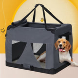 i.Pet Pet Carrier Soft Crate Dog Cat Travel 121x80CM Portable Foldable Car 4XL PET-CARRIER-4XL-GR