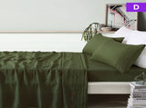 Vintage Design Homewares 100% Linen Olive Sheet Set Double V442-HIN-SHEETS-LINEN-OLIVE-DS