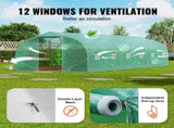 Walk-in Tunnel Greenhouse, 29.5x9.8x6.6 ft Hoop House Greenhouse Tunnel, Peaked Roof Plant Hot House V952-SDXWS30X10X7FTY13V0