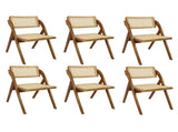 Levede 6X Foldable Rattan Dining Chairs CH1080-2-WAX3