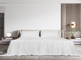 Dreamz 4pcs Queen Size 100% Bamboo Bed Sheet Set in White Colour BED1016-Q-WH
