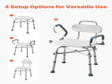 Swivel Shower Chair with Arms Back, 227 kg Load Heavy Duty Bench Seat for Inside Shower Stall V952-GDSYGZYTLSLKHO50K001V0