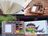 Mini Watercolor Paint Set for Travel - Portable Palette with 15 Grids - Watercolor Set V1188-MS101-02645-1