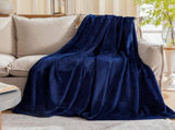 Warm Lightweight Flannel Fleece Blanket, Super Soft Plush Cover For Indoor Rest & Leisure, Navy V1221-XM-LB3040-GM128