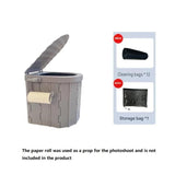 Grey Portable Folding Car Toilet -With toilet paper holder Heavy Duty ABS Collapsible Camping Potty V888-ELOSUNG56314-1