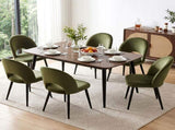 Artiss Dining Chairs Set of 6 Velvet Hollow Green MO-DIN-C-01-VEL-GNX6