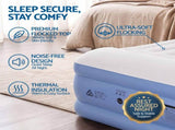 Weisshorn Queen Air Mattress with Rechargeable Cordless Pump 41cm AMAT-PLO02-41-Q-WHBL